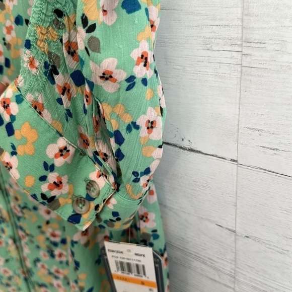 Democracy Floral Green Button Up Blouse | SIZE S - Picture 8 of 13